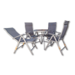 Сет маса Ø-75 + 4 столици на расклоп алуминиумски HM1-2