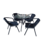 Сет маса Ø-80+ 4 столици ратан пластичен