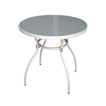 Метална маса со стакло