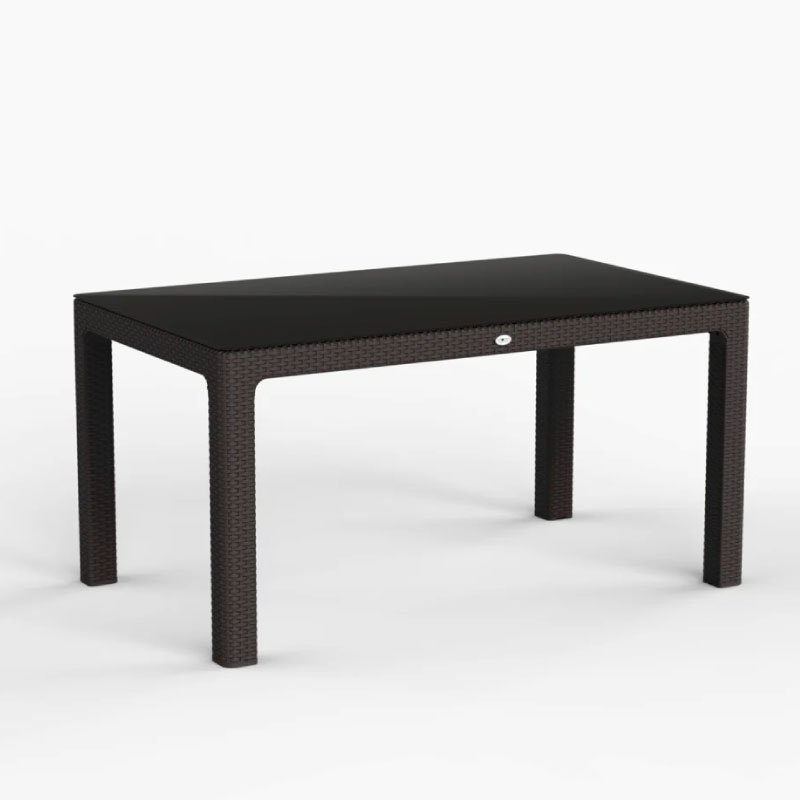 Ратан маса со стакло капучино