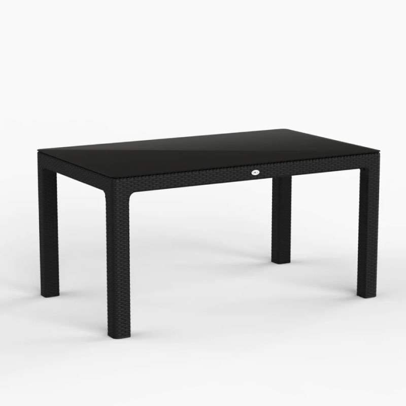 Ратан маса со стакло капучино