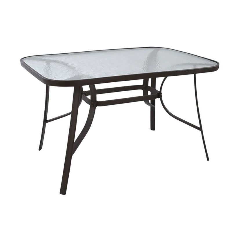 Метална маса со стакло 150x90 црна 77988