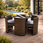 VERANO Компактен bistro сет со 2 столчиња што се вклопуваат + маса 60×60×72 cm